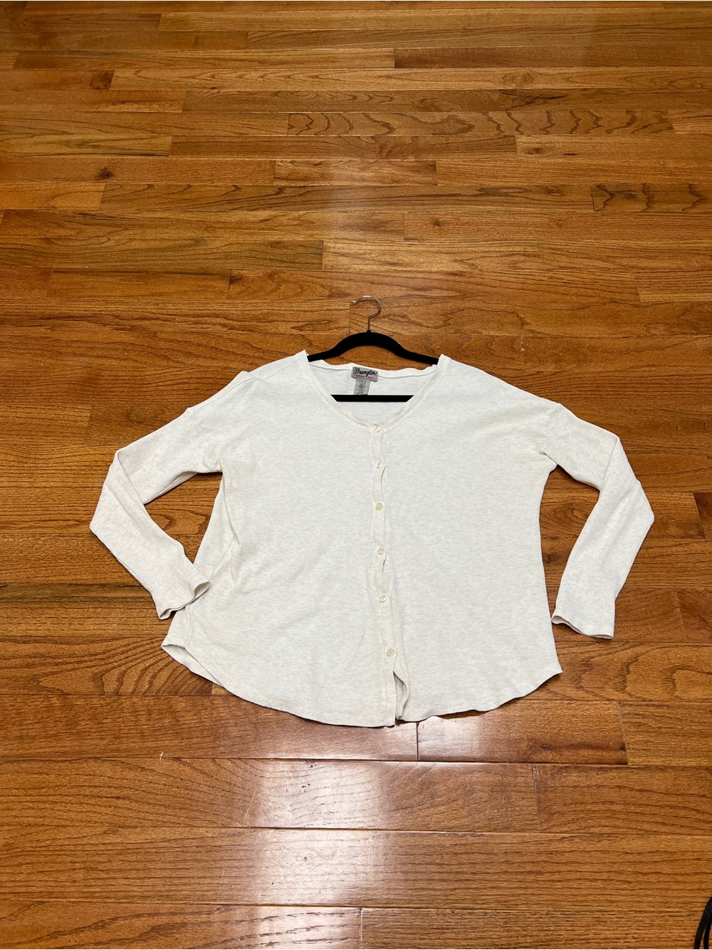 Light Cream Long-Sleeve Button Front Women's Top wrangler ranch shirt